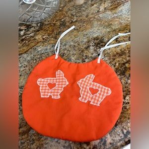 Handmade vintage gingham bunny bib